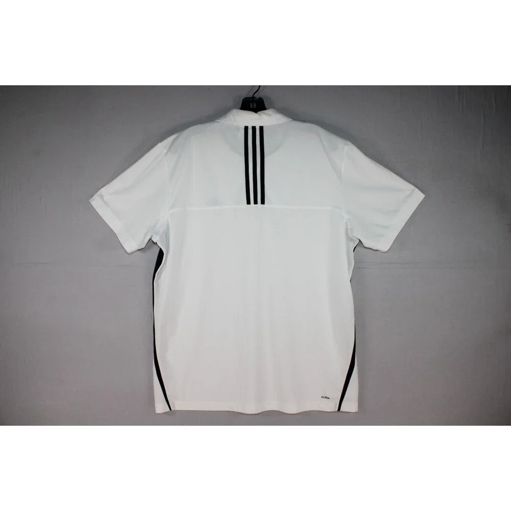 Adidas Climalite Men's White Black Performance Polo Shirt Size XL Short Sleeve